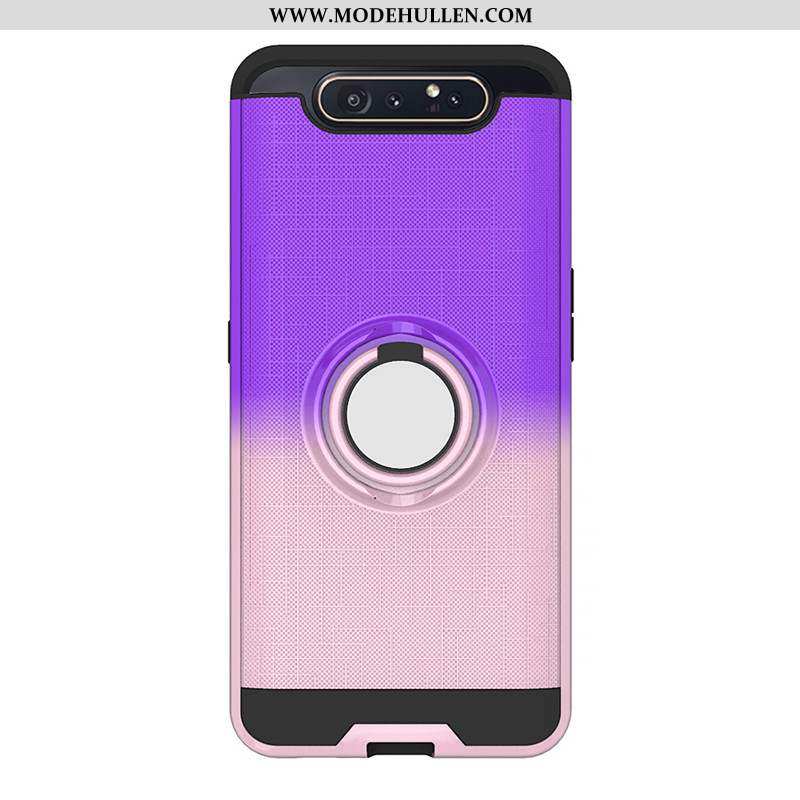 Hülle Samsung Galaxy A80 Weiche Schutz Case Handy Schnalle Sterne Lila