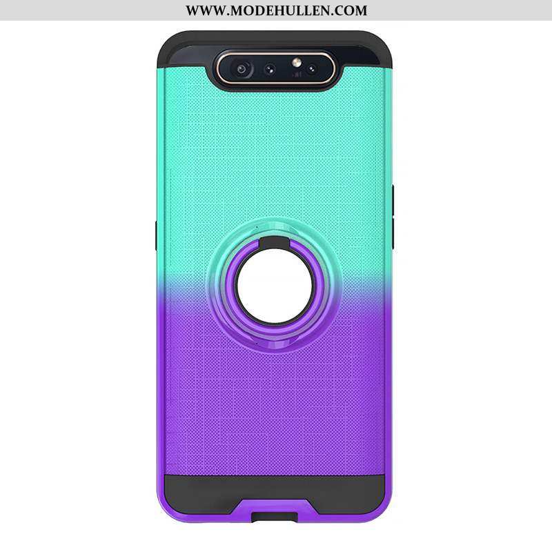 Hülle Samsung Galaxy A80 Weiche Schutz Case Handy Schnalle Sterne Lila