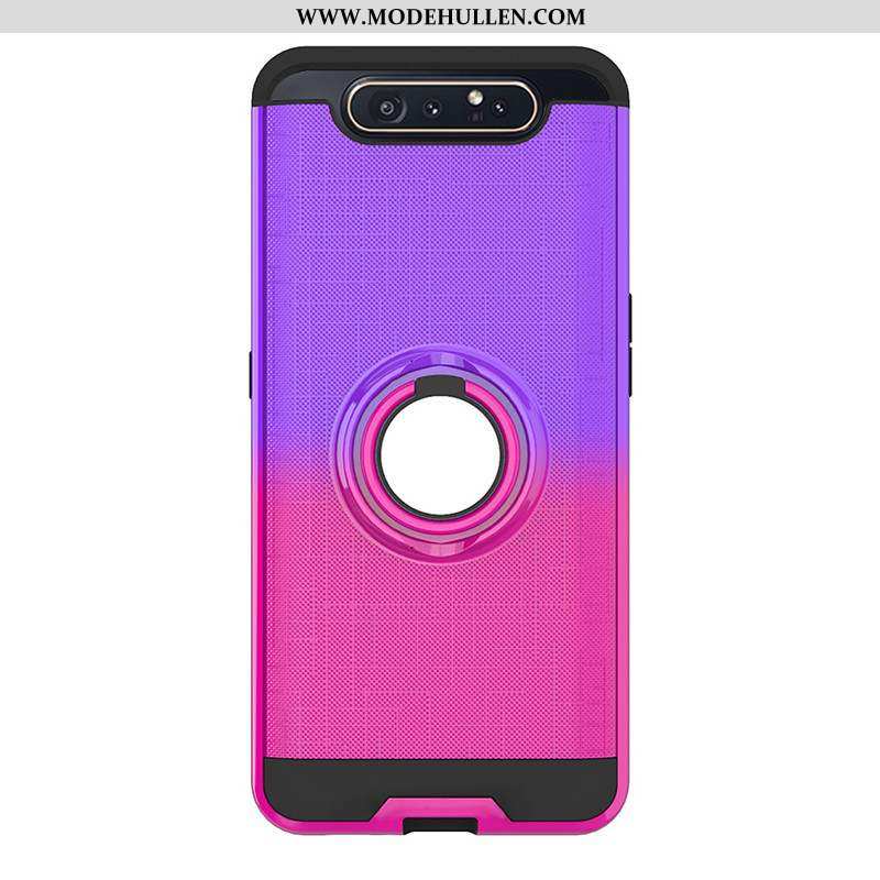 Hülle Samsung Galaxy A80 Weiche Schutz Case Handy Schnalle Sterne Lila