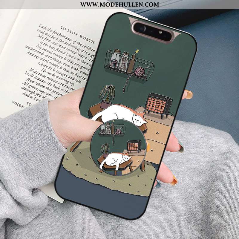 Hülle Samsung Galaxy A80 Weiche Silikon Handy Karikatur Sterne Schutz Persönlichkeit Grün