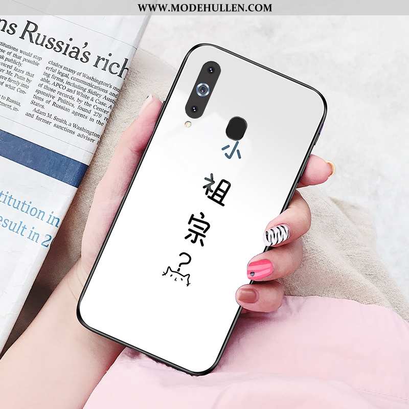 Hülle Samsung Galaxy A8s Glas Case Schwer Handy Sterne Rot Rote