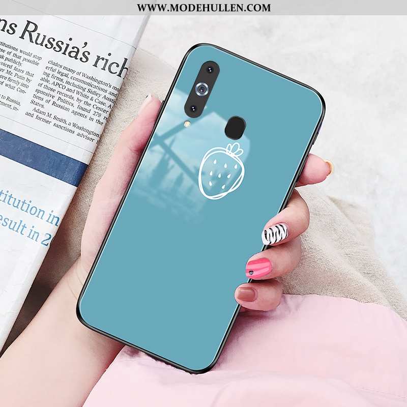 Hülle Samsung Galaxy A8s Glas Case Schwer Handy Sterne Rot Rote