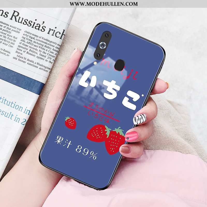 Hülle Samsung Galaxy A8s Glas Case Schwer Handy Sterne Rot Rote