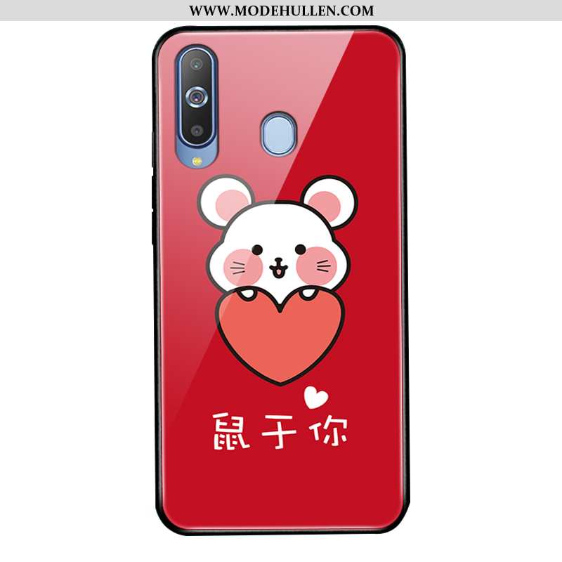 Hülle Samsung Galaxy A8s Glas Trend Schutz Silikon Weiche 2020 Case Rote