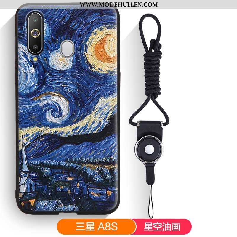 Hülle Samsung Galaxy A8s Karikatur Silikon Sterne Gelb Persönlichkeit Nubuck Case Gelbe