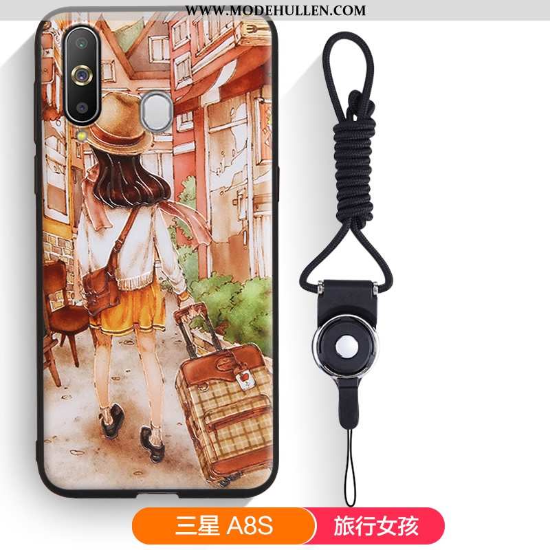 Hülle Samsung Galaxy A8s Karikatur Silikon Sterne Gelb Persönlichkeit Nubuck Case Gelbe