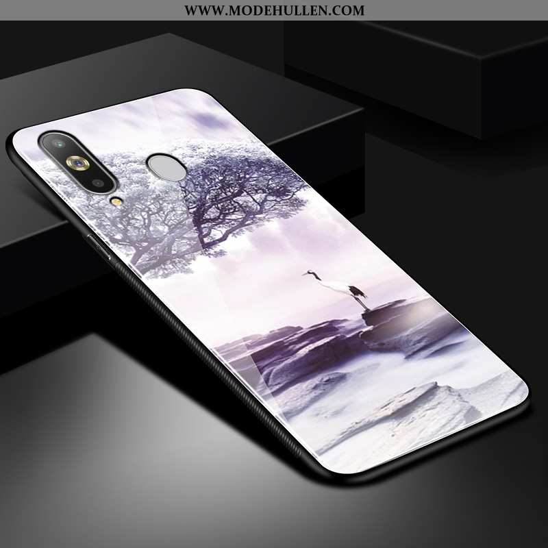 Hülle Samsung Galaxy A8s Kreativ Karikatur Glas Anti-sturz Weiche Schutz Schwarz