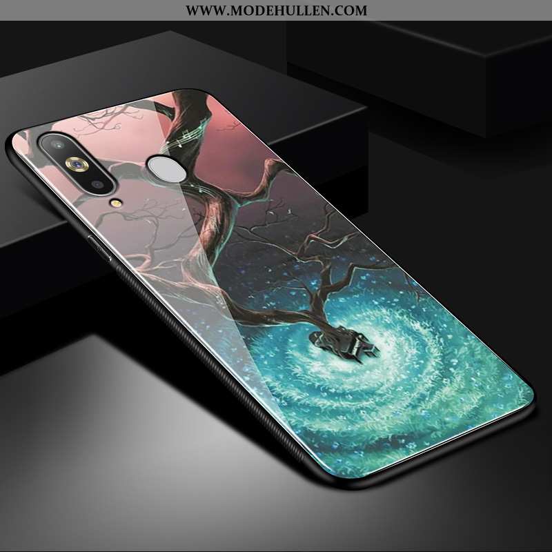 Hülle Samsung Galaxy A8s Kreativ Karikatur Glas Anti-sturz Weiche Schutz Schwarz