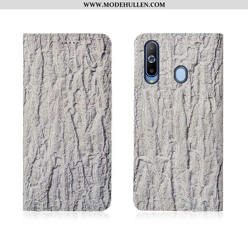Hülle Samsung Galaxy A8s Lederhülle Echt Leder 2020 Khaki Clamshell Einfassung