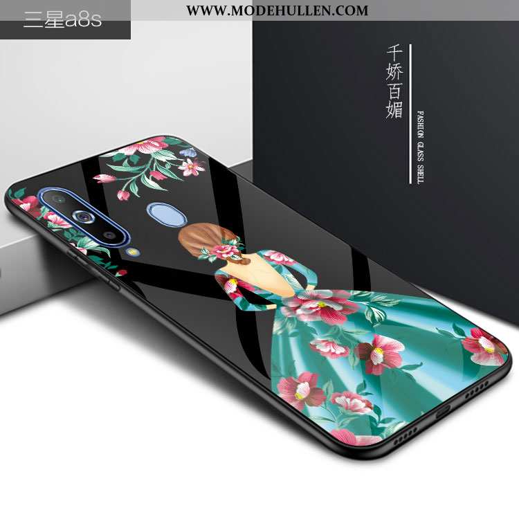 Hülle Samsung Galaxy A8s Schutz Glas 2020 Case Trend Anti-sturz Handy Rote