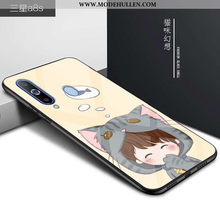 Hülle Samsung Galaxy A8s Schutz Glas Karikatur Sterne Persönlichkeit Anti-sturz Case Blau