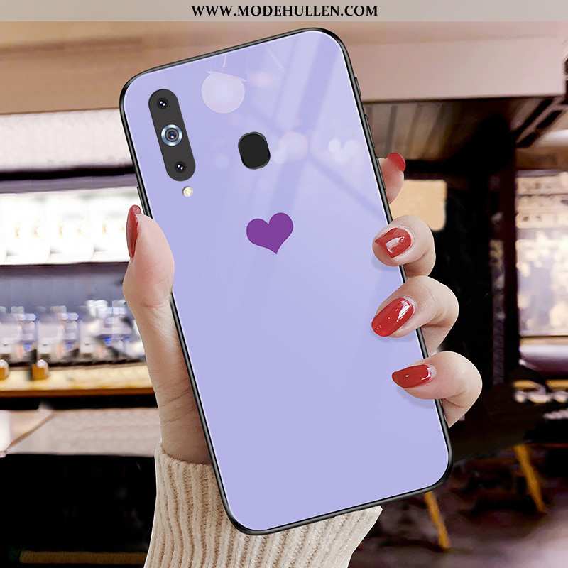 Hülle Samsung Galaxy A8s Schutz Glas Mini Einfassung Case Sterne Trend Grün