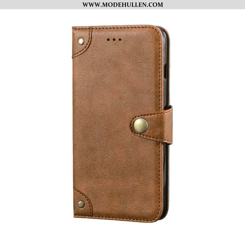 Hülle Samsung Galaxy A8s Silikon Schutz Folio Case Khaki Karte