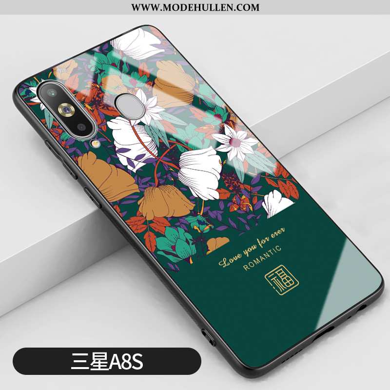 Hülle Samsung Galaxy A8s Silikon Schutz Mode Glas Alles Inklusive Case Schwer Rote