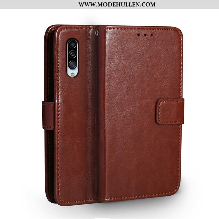 Hülle Samsung Galaxy A90 5g Lederhülle Persönlichkeit Handy Folio Case Kreativ Schutz Braun