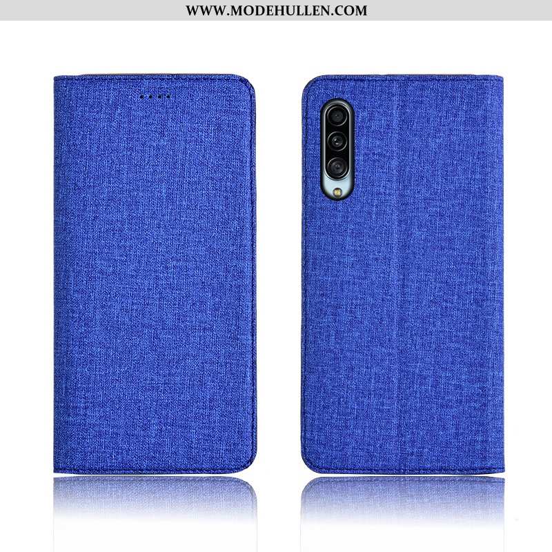 Hülle Samsung Galaxy A90 5g Nubuck Silikon Blau Schutz Handy Lederhülle Baumwolle Und Leinen