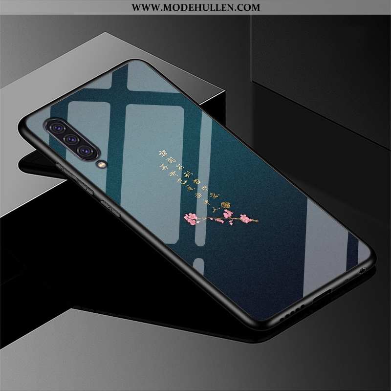 Hülle Samsung Galaxy A90 5g Schutz Glas Handy Karikatur Trend Angepasst Anti-sturz Blau