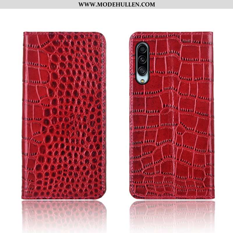 Hülle Samsung Galaxy A90 5g Schutz Lederhülle Case Echt Leder Braun Anti-sturz