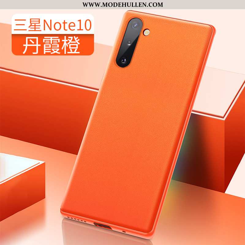 Hülle Samsung Galaxy Note 10 Leder High-end Alles Inklusive Handy Anti-sturz Sterne Orange