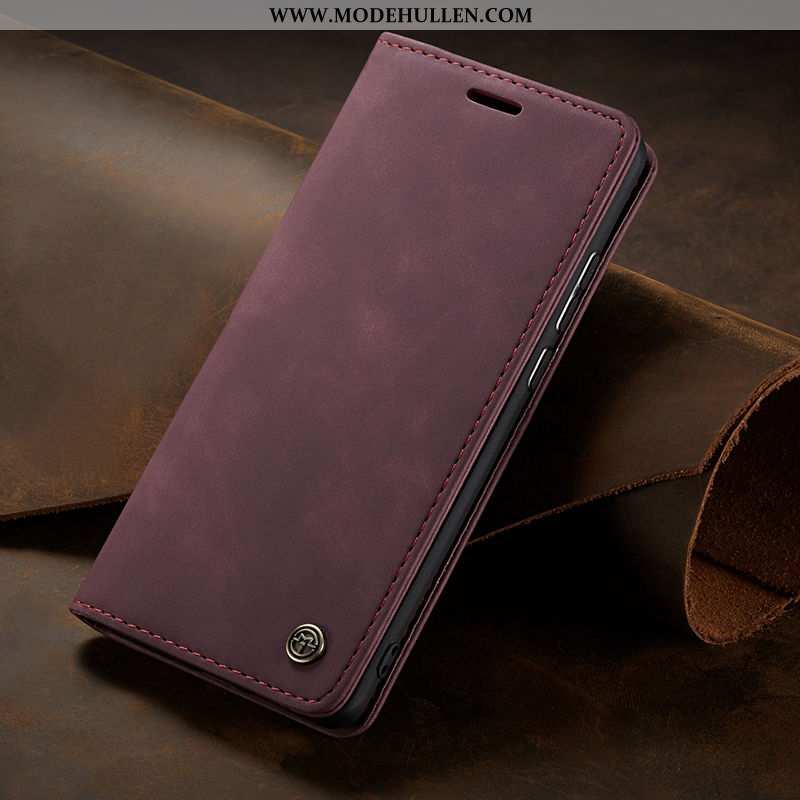 Hülle Samsung Galaxy Note 10 Lederhülle Echt Leder Einfarbig Schutz Case Handy Dunkelblau