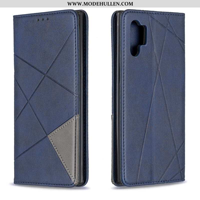 Hülle Samsung Galaxy Note 10+ Lederhülle Hängende Verzierungen Case Handy Sterne Einfarbig Business 