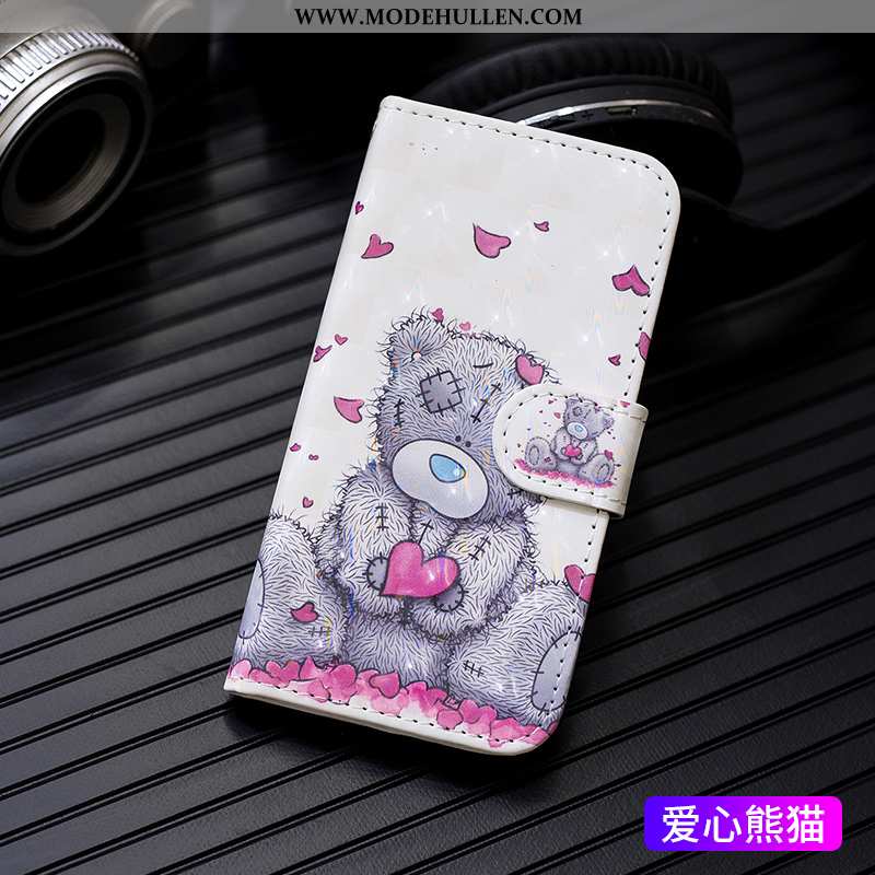 Hülle Samsung Galaxy Note 10+ Lederhülle Karikatur Weiß Sterne Einfassung Handy Case Weiße