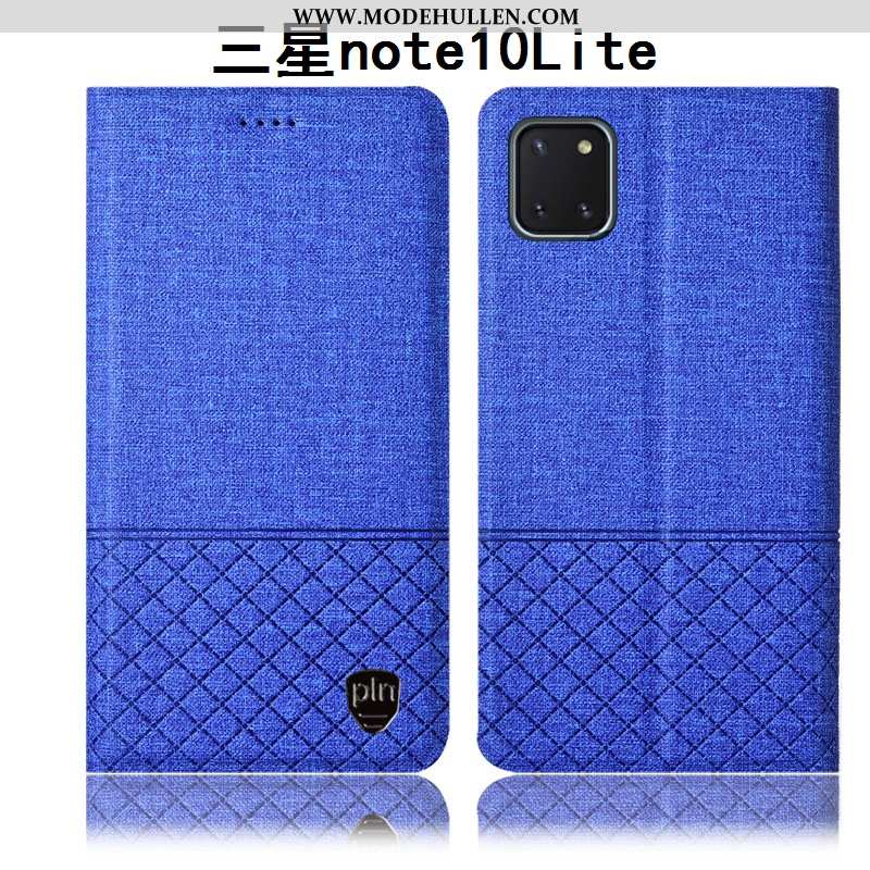 Hülle Samsung Galaxy Note 10 Lite Baumwolle Und Leinen Schutz Anti-sturz Case Folio Blau Sterne