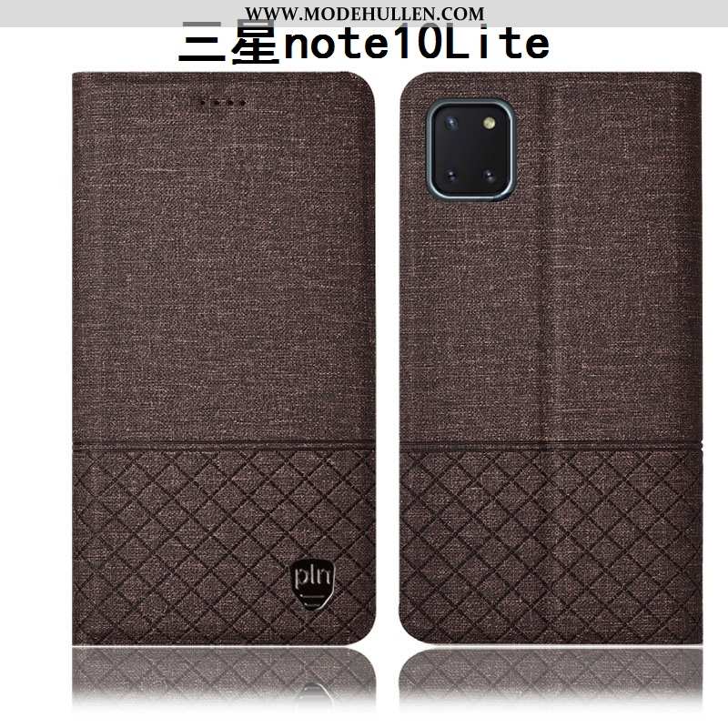 Hülle Samsung Galaxy Note 10 Lite Baumwolle Und Leinen Schutz Anti-sturz Case Folio Blau Sterne