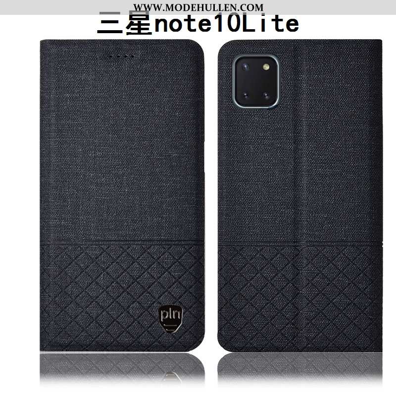 Hülle Samsung Galaxy Note 10 Lite Baumwolle Und Leinen Schutz Anti-sturz Case Folio Blau Sterne