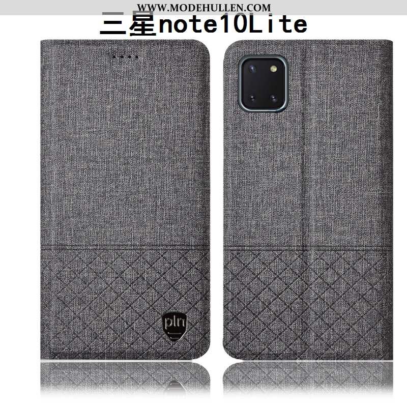 Hülle Samsung Galaxy Note 10 Lite Baumwolle Und Leinen Schutz Anti-sturz Case Folio Blau Sterne