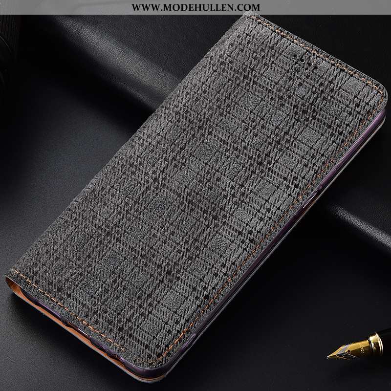 Hülle Samsung Galaxy Note 10 Lite Echt Leder Schutz Case Sterne Handy Grau Alles Inklusive