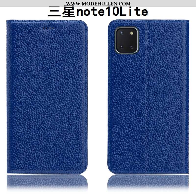 Hülle Samsung Galaxy Note 10 Lite Lederhülle Muster Anti-sturz Folio Case Dunkelblau