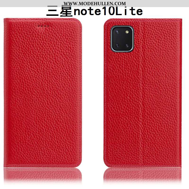 Hülle Samsung Galaxy Note 10 Lite Lederhülle Muster Anti-sturz Folio Case Dunkelblau