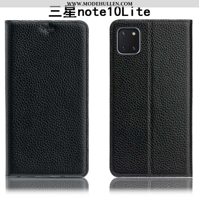 Hülle Samsung Galaxy Note 10 Lite Lederhülle Muster Anti-sturz Folio Case Dunkelblau