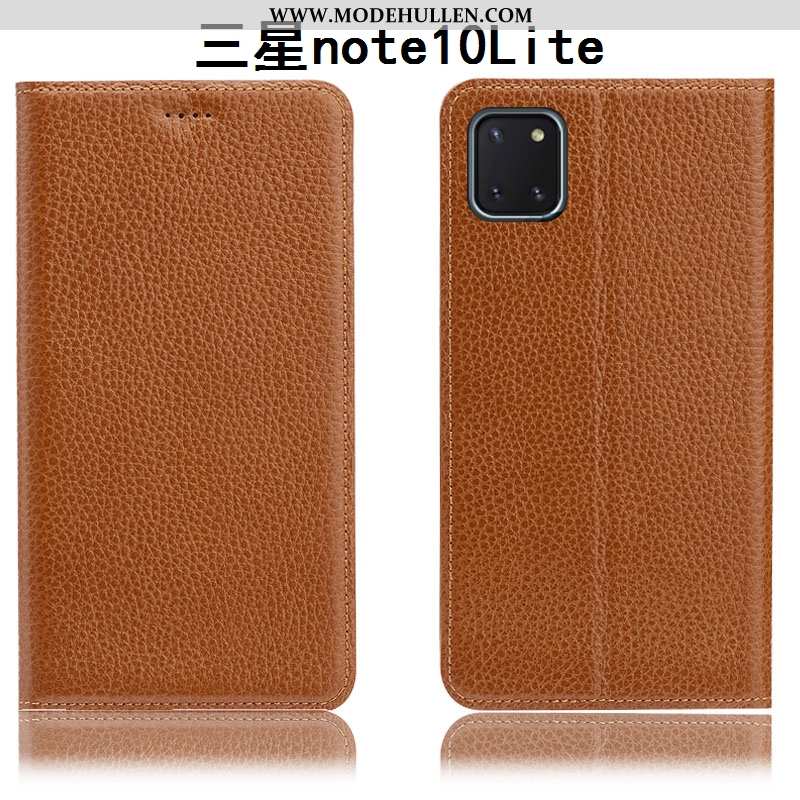 Hülle Samsung Galaxy Note 10 Lite Lederhülle Muster Anti-sturz Folio Case Dunkelblau