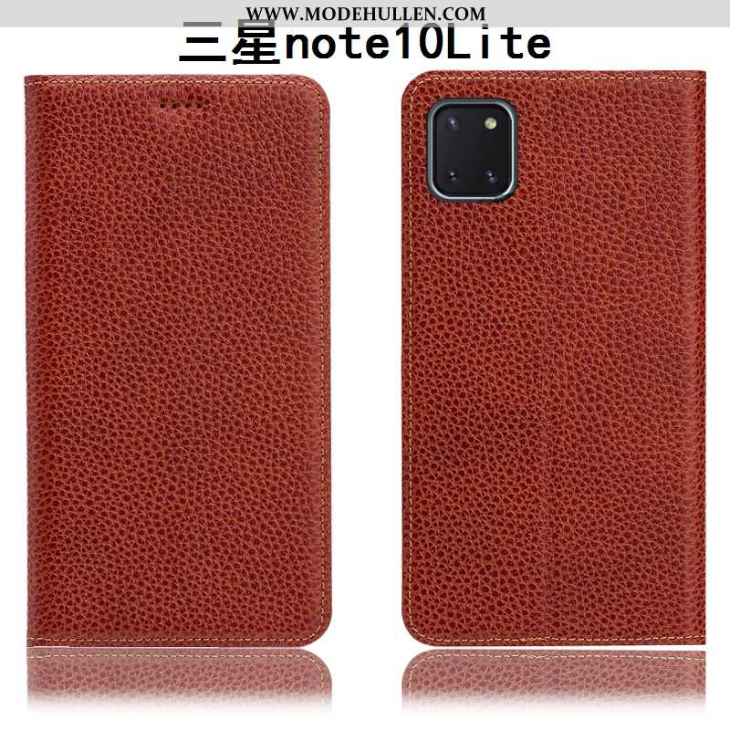 Hülle Samsung Galaxy Note 10 Lite Lederhülle Muster Anti-sturz Folio Case Dunkelblau