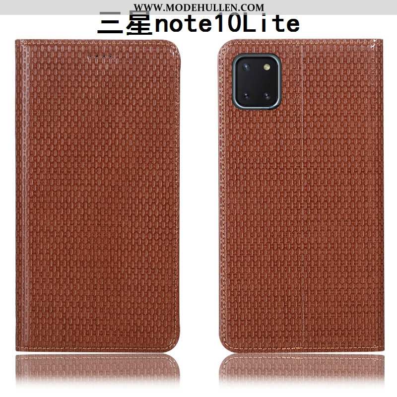 Hülle Samsung Galaxy Note 10 Lite Muster Schutz Case Sterne Anti-sturz Handy Folio Braun