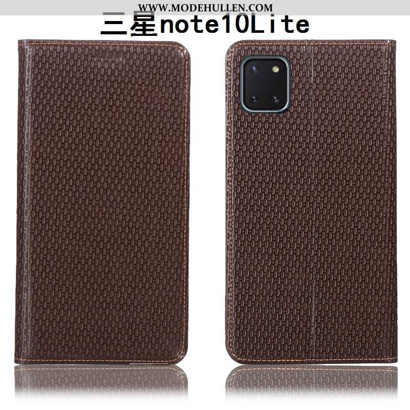 Hülle Samsung Galaxy Note 10 Lite Muster Schutz Case Sterne Anti-sturz Handy Folio Braun