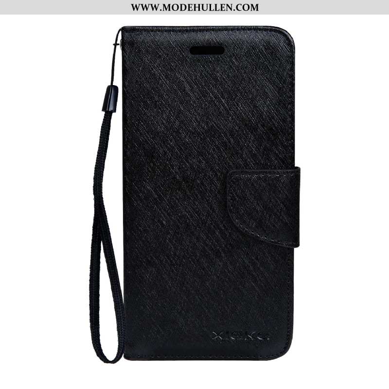 Hülle Samsung Galaxy Note 10 Lite Schutz Lederhülle Schwarz Muster Case Handy