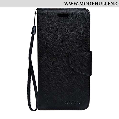 Hülle Samsung Galaxy Note 10 Lite Schutz Lederhülle Schwarz Muster Case Handy