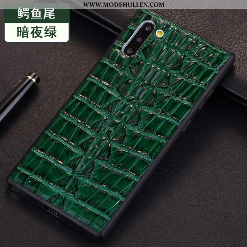 Hülle Samsung Galaxy Note 10 Muster Schutz Handy Grün Case Krokodilmuster