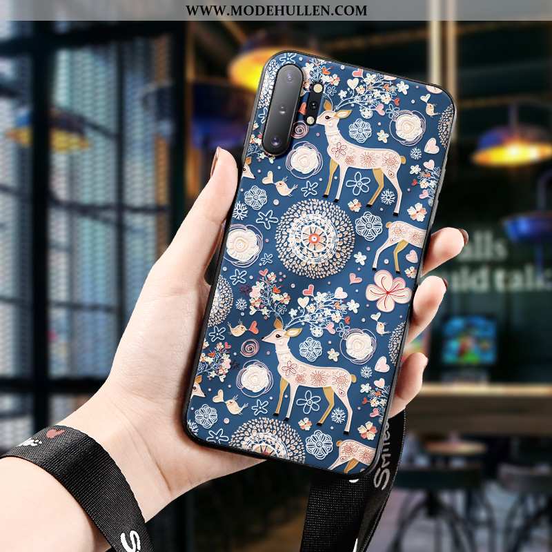 Hülle Samsung Galaxy Note 10+ Prägung Trend Sterne Weiche Blau Case