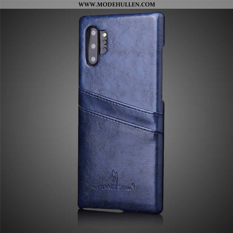 Hülle Samsung Galaxy Note 10+ Schutz Kreativ Handy Gelb Sterne Echt Leder Case Gelbe