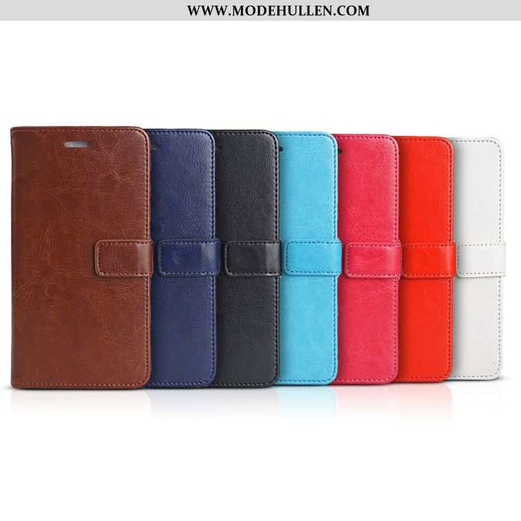 Hülle Samsung Galaxy Note 10 Silikon Schutz Handy Folio Leder Braun Case