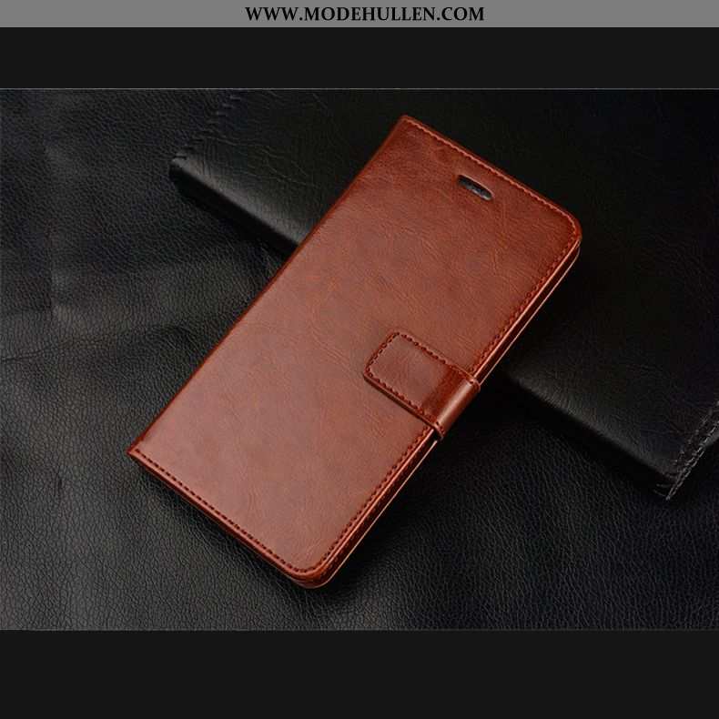 Hülle Samsung Galaxy Note 10 Silikon Schutz Handy Folio Leder Braun Case