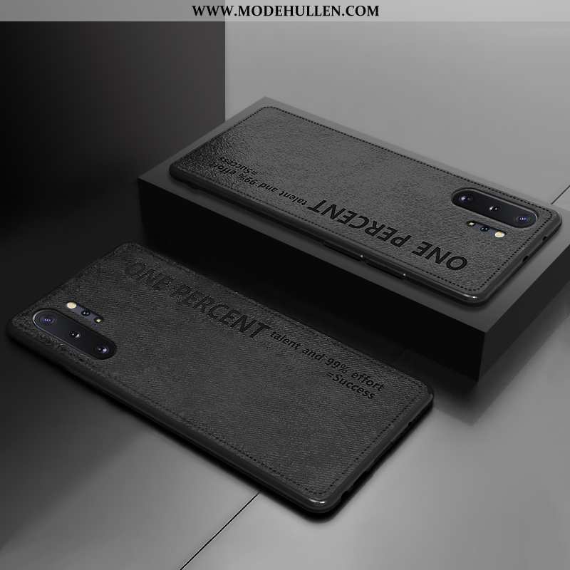 Hülle Samsung Galaxy Note 10+ Super Dünne Kunst High-end Lederhülle Leichter Luxus Business Gelbe