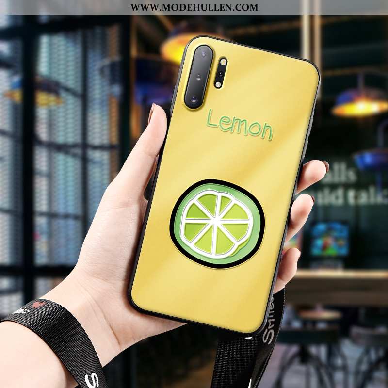 Hülle Samsung Galaxy Note 10+ Weiche Silikon Case Zitrone Dreidimensional Handy Gelb Gelbe