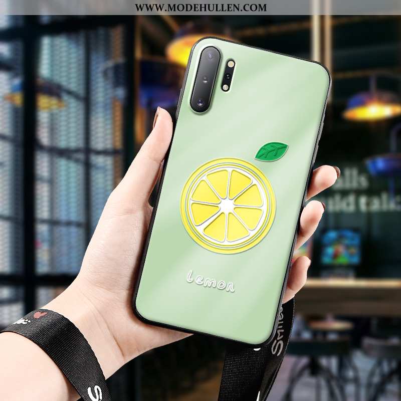 Hülle Samsung Galaxy Note 10+ Weiche Silikon Case Zitrone Dreidimensional Handy Gelb Gelbe