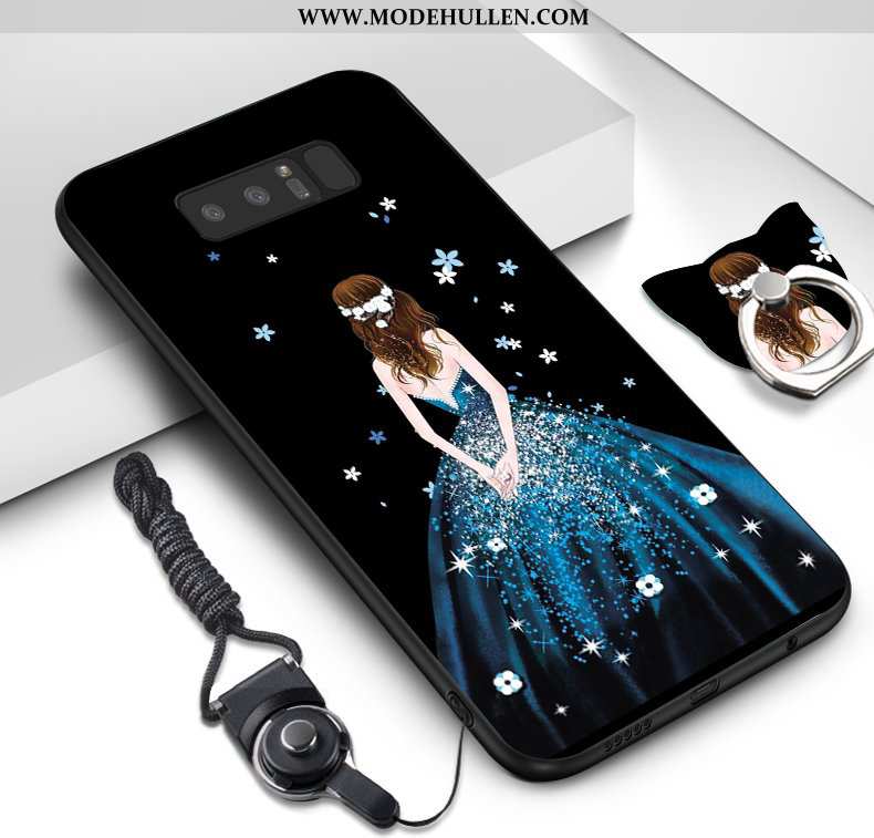 Hülle Samsung Galaxy Note 8 Karikatur Weiche Sterne Silikon Hängende Verzierungen Grün Anti-sturz