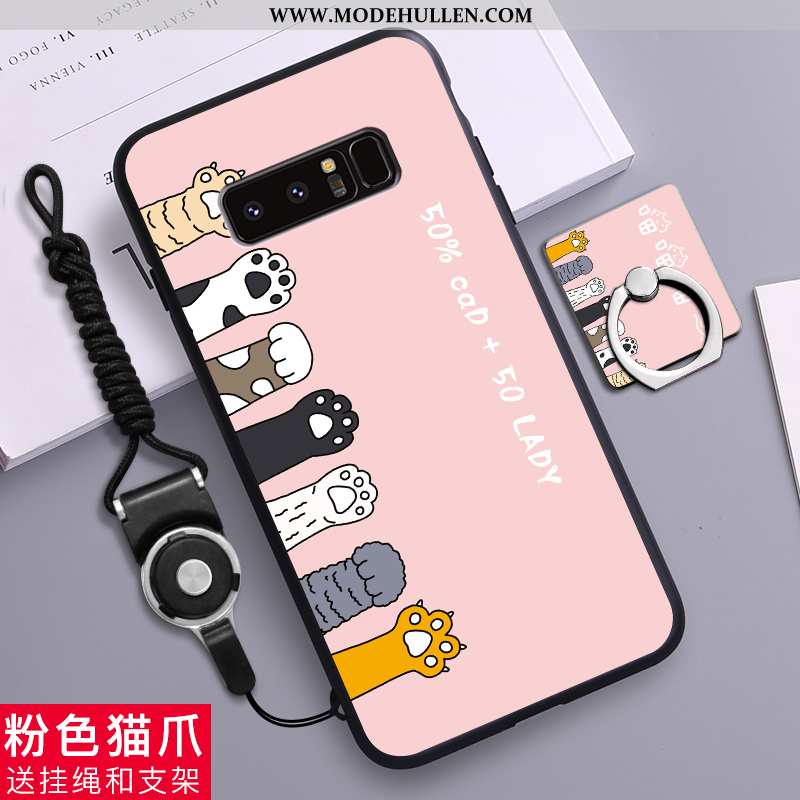 Hülle Samsung Galaxy Note 8 Kreativ Karikatur Netto Rot Handy Nubuck Persönlichkeit Case Gelbe